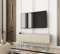3E 3xE living.com Mobile TV di colore Beige con gambe ORO, P: L: 135 cm, A: 30 cm, P: 32 cm