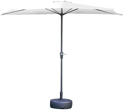 WANGCEPLSD Ombrelloni da Giardino, Ombrellone da Parete per Esterni Ombrellone da Giardino con 5 Stecche in Acciaio E Manovella, per Cortile Resistente Ai Raggi UV(Color:White)