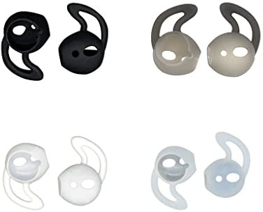 4 Pairs Silicone Earphone Tips Earbuds Cover With Hook For Earphone Fashion Processed