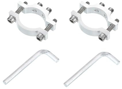 QUARKZMAN 2Stk Motorrad Rohrschelle Passform 0.7 bis 1.4 AD Motorrad Fahrrad Licht Montage Halterungen Auto Lichtleiste Halter Klemme Silber (18-35mm)