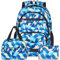 Yarmiene Mochilas Escolares Adolescente, 3 en 1 Mochila Infantil con Bolsa de Almuerzo Y Estuche para Lápices, Mochila Escolar Niña Juego de Bolsas de Libros para Niño Impermeable, Azul