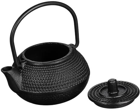 Amosfun 2pcs Small Tea Kettle Cast Iron Rustproof Tabletop Ornament Tea Pot for Home