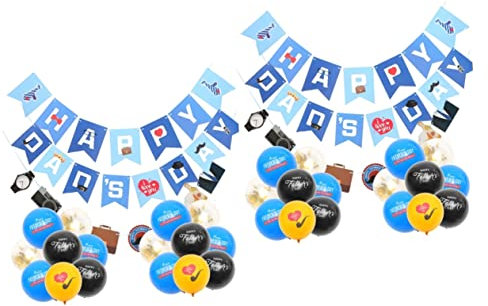 OFFSCH 2sätze Vatertag Dekorationsset Hängendes Banner Luftballons Für Unvergessliche Vatertagsfeier Stilvolle Partydekoration Für Väter Atmosphäre Für Vatertag