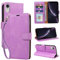 GOTOURED for iPhone XR Wallet Case, [RFID Blocking 4 Card Slots] [Wrist Strap] [Kickstand] Magnetic Closure Shockproof Protective Soft Leather Flip Cover Phone Case for iPhone XR (Purple)