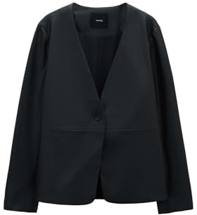 someday Damen Blazer | Blazer NOEBE aus weichem Kunstleder Black, 38
