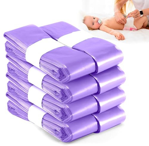 8 Pack Nappy Bin Refill, Diaper Pail Refill Bags Set, Holds 280 Nappies, for Angelcare, Tommee Tippee, Genie, Munchkin Bins for Baby Diaper Bucket Nappy Bin, Prevent Bacteria (Purple)