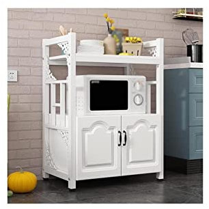 DDKYHU Support à Micro-Ondes Multifonction en métal pour Micro-Ondes, Support Autonome à 3 Niveaux avec Porte d'armoire, Support de Four à Micro-Ondes de Cuisine (Blanc)