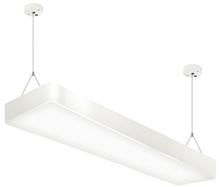 LED Pendelleuchte Weiß länglich 4100 K neutralweißes Licht 2480 lm hell Modern Hängelampe Esstisch Tresen Hängeleuchte