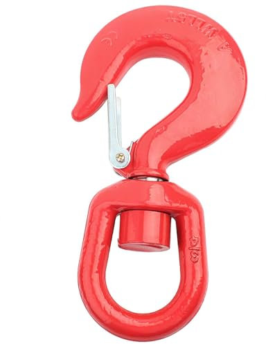 Baxnore 5T Gancio di sollevamento girevole, Gancio per gru in acciaio legato, Gancio per gru di sollevamento resistente alla pressione, Gancio ad occhiello girevole per