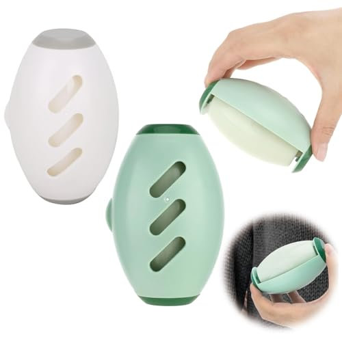 WORUIB 2 Pcs Reusable Lint Roller, Portable, Washable, Silicone Reusable Sticky Roller for Clothing, Sofa, Hair, Debris, Dust Remover Tool
