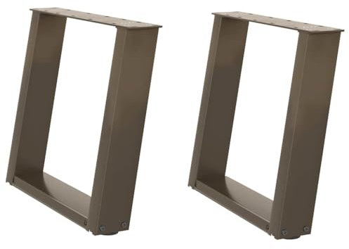 vidaXL Couchtischbeine U-Form 2 Stk. Naturstahl 50x(42-43) cm Stahl, Tischbein, Tischbein Metall, Esstischbein, Möbelbein, Schreibtischbein