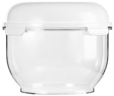 Recipiente de fermentación de masa para pizza, recipiente de fermentación transparente con tapa, antiadherente, masa de pan, pizza Hoj629 (blanco, 21,8 x 15,8 cm)