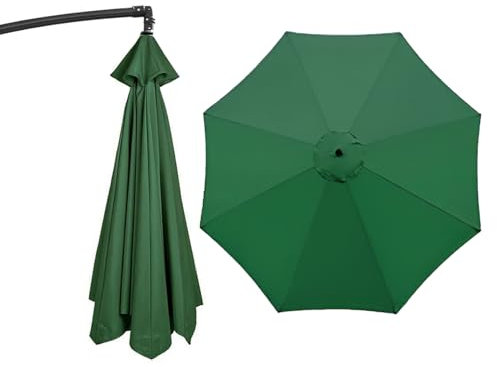 Tela Sombrilla 6/8 Varillas Toldo De Recambio De Sombrilla Toldo De Repuesto Para Sombrilla De Patio Con Ventilación Para Jardín, Patio, Piscina, Terrazas, Sombrilla En Voladizo(Green,8 RIBS: 350CM/11