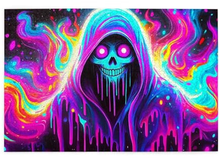 Spooky Vibe Glow In The Dark Halloween 1000 Piece Jigsaw Puzzles For Adults Wooden Puzzles For Adults Gifts Home Decor