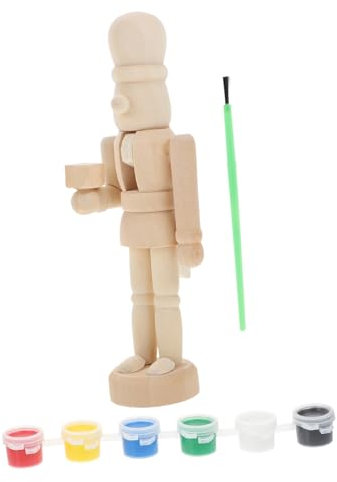 CONGARTENO Nutcracker Soldier Wooden Puppet Unfinished Walnut Soldier Adorn for DIY Painting Unique Desktop Decoration Lightweight and Easy to Carry for Friends