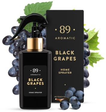 Aromatic •89 • Rumsspray 300 ml mogen svarta druvor – långvarig rumsdoft, spray och luftrenare för hem, sovrum och badrum – neutraliserar lukt, fräsch och avkopplande rumsparfum