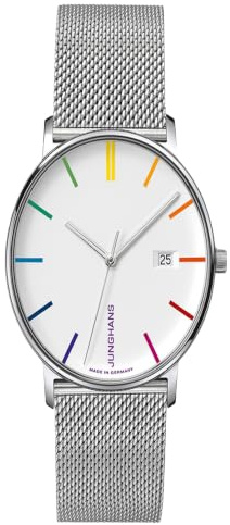 JUNGHANS Herrenuhr Form Quarz Bauhaus Edition 41/4580.44 | limitiert auf 1.000 Stück, Made in Germany, Armbanduhr mit poliertem Edelstahl-Gehäuse