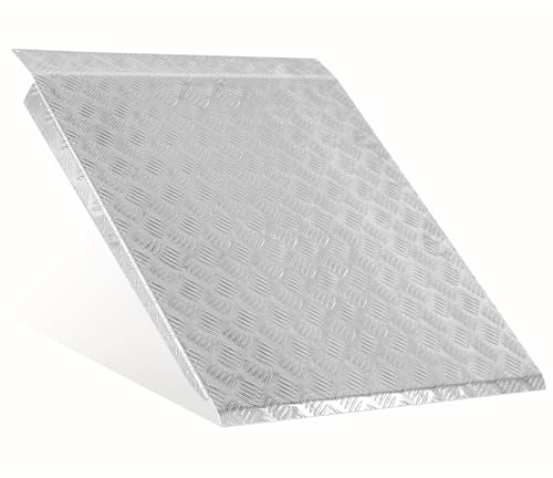 Huayaw Threshold Ramp Capacity 1300 lbs Aluminum Ramp for Doorway Steps | Fits 2-8 Step Heights Heavy-Duty Aluminum Construction for Wheelchair Stairs Entryways Scooters and Carts 33.55x31.7x2