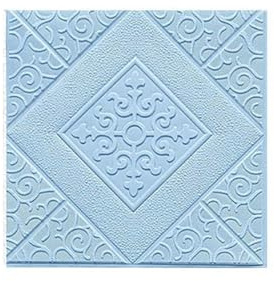 Wandpaneele Selbstklebend 35 * 35cm Selbst-adhesive 3D Hintergrund Tapete Schaum Wand Aufkleber Wasserdicht Feuchtigkeits Wohnzimmer Dekoration(Light blue,1Pcs 35cmx35cm)
