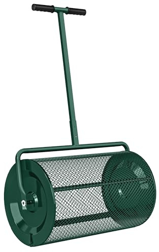 Épandeur de Compost Outsunny, épandeur de Mousse de Tourbe de 24 Pouces avec poignée en T réglable en Hauteur et Panier en Treillis métallique, épandeur de Jardin pour semis, épandage de fumier, Vert