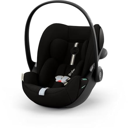 CYBEX Gold Babyschale Cloud G3 Plus, ab Geburt-ca. 24 Monate, Moon Black | Ab Geburt bis ca. 24 Monate, 40 cm bis 87 cm, max. 13 kg, 180-Grad-Drehfunktion, inkl. Neugeboreneneinlage, L.S.P. System