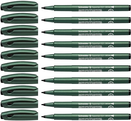 Schneider Topwriter 157 Faserschreiber (0,8 mm) 10er Packung schwarz