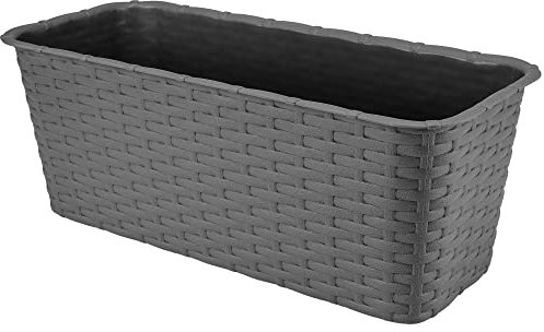 Verdenia 7002 - Vaso per fiori da balcone, leggero, decorativo per piante, per esterni, in plastica, balcone, giardino, in diversi colori, 40 cm, grafite