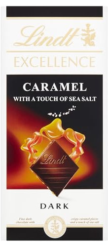 Lindt - Tablette Caramel à la Pointe de Sel EXCELLENCE - Chocolat Noir - 100g