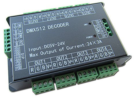 High Power 24 Channel 3A/CH DMX512 Controller Led Decoder Dimmer For Project