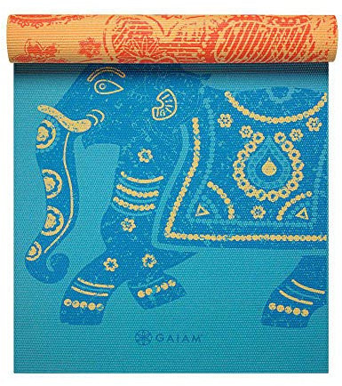Gaiam Print Premium wendbar Yoga Matten , elefant, 6mm