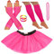 REDSTAR FANCY DRESS® Neon Tutu Skirt Leg Warmers Fishnet Gloves Necklace Beads and Neon Wrist Beads (14-22 UK, Pink)