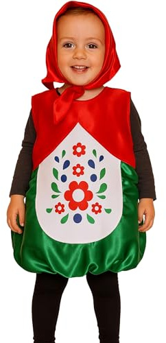 Krause & Sohn Kinder Kostüm Matroschka Olga Gr. 92-104 Kinderfasching Kleid russische Holzpuppe
