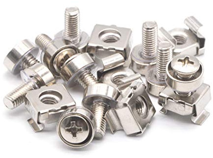 Käfigmuttern und -schrauben, M6 x 20, Karbonstahl, vernickelt, 50 Stück