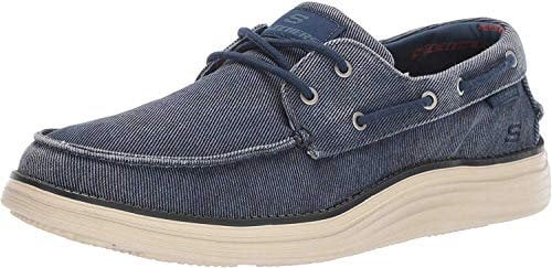 Skechers Men's Status 2.0- Lorano Boat Shoes, Navy Canvas, 13 UK