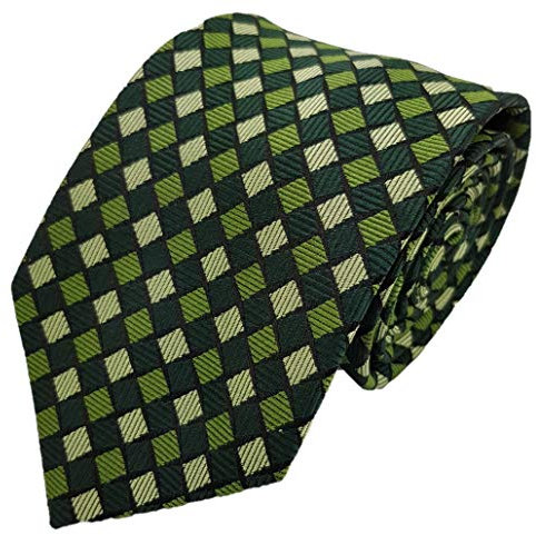 Silk Ties corbata de seda diamantes 8 cm, Krawatte Seide Rauten 8 cm:Verde