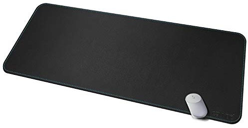 CENNBIE Schreibtischunterlage Leder 120x50cm, Extra große Tischunterlage, erweitertes PU-Leder Mauspad xxl, wasserdichte Schreibunterlage auf Schreibtischen, Büro und Zuhause Tischunterlage (schwarz)