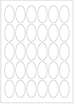 MADE IN GERMANY 150 ovale Etiketten selbstklebend 28 x 50 mm weiß permanent klebend auf Bogen A4 (5 Bögen x 30 Etik.) CS Label – Universaletiketten zum Beschriften und Bedrucken.