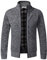 Jinsha Cardigan da Uomo Lavorato a Maglia, con Cerniera Intera, Caldo Maglione Invernale Foderato in Pile(Dark Gray XL)