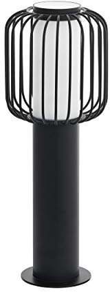 EGLO Außen Sockellampe Ravello, 1 flammige Außenleuchte, Sockelleuchte aus verzinktem Stahl in Schwarz und Kunststoff in Weiß, Außenlampe mit E27 Fassung, IP44