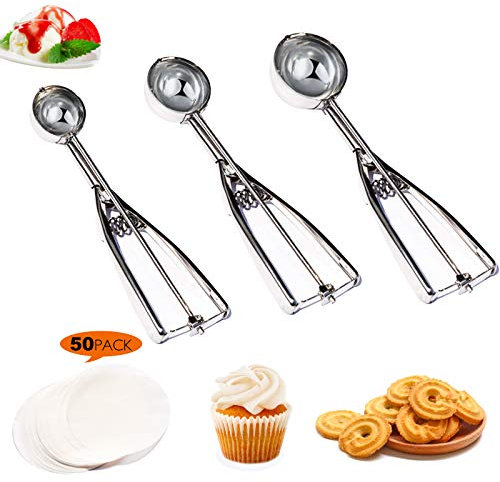 DailyValley 1set Scoop Set, Cookie Scoops Set with trigger，Ice Cream Scoop，Cookie Dough,