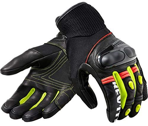 REV'IT! Motorradhandschuhe kurz Motorrad Handschuh Metric Handschuh schwarz/neon-gelb 3XL, Herren, Tourer, Ganzjährig, Leder/Textil