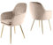 Genesis Muse Samtstoff-Stuhl-Set, 2 Stück, mit goldfarbenen Chrom-Finish-Metallrohrbeinen, Taupe