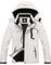 GEMYSE Uomo Giacca da Sci impermeabile montagna Giacche Pile invernale antivento Cappotto con Cappuccio (Bianco 01,XL)