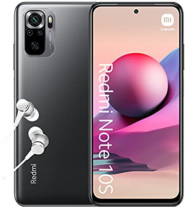 Xiaomi Redmi Note 10S - Smartphone 6GB+64GB, Pantalla AMOLED DotDisplay de 6.4 Pulgadas, MediaTek Helio G95, cámara cuádruple de 64 MP, 5000 mAh, Gris ónix