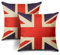 JOTOM Set of 2 Cushion Covers UK Flag Vintage United Kingdom Flag Throw Pillow Covers 45 x 45cm Home Decorative Square Cushion Cover Couch Pillowcase Living Room Bedroom Sofa Car Decor (National Flag)