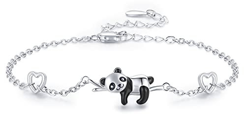 CHENGHONG Panda Armband Mädchen 925 Sterling Silber Damen Armband Panda Geschenke Panda Schmuck Tier Armband Freundschaftsarmband für Frauen…