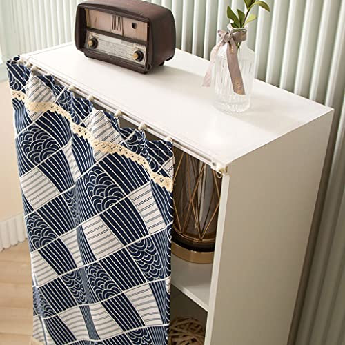 Schranktür Vorhang Schrank Schatten Vorhang Rack Staubvorhang Schuhregal Vorhang Land Kurzer Vorhang Schlafzimmer Trennwand Vorhang Küche Vorhang Mit Führungsschie(Size:(W x H) 40x100cm,Color:Stil D)