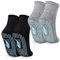 TENQUAN Calze Antiscivolo Yoga, 2 Paia Calzini Pilates Donna, Calze Antiscivolo Uomo Estive, Calzini Antiscivolo Palestra per Allenamento Sportivo Domiciliare (1 Nero 1 Grigio, M, EU 39-42, Quarter)