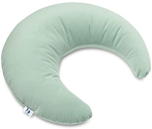 Pepi - Kuschelkissen Kinder - Handgenäht Kissen Kinderzimmer - Kinder Kissen Mond - Baby Kissen Deko - Mondikssen Light Green