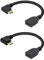 YACSEJAO 90 Degree Mini HDMI to HDMI Cable, 15CM High Speed Right Angle HDMI Extension Cable, 2 Pack High Speed Gold Plated Swivel Converter